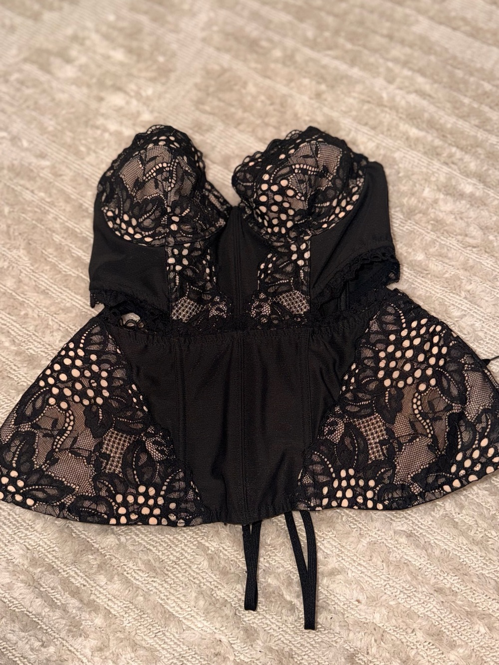 Victoria's Secret Black Lace Bustier Top
